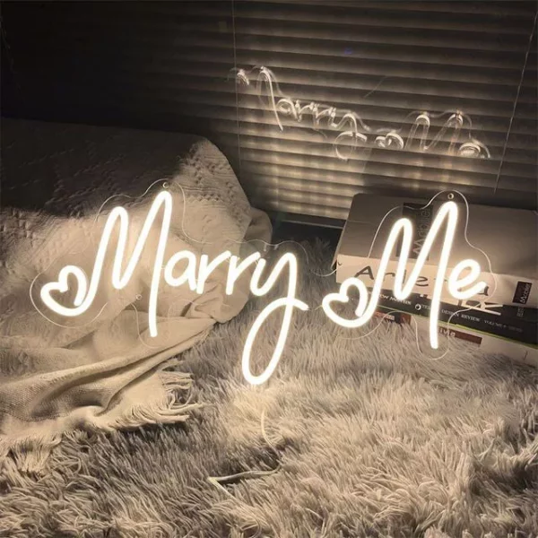 LED Neon "Marry Me" Proposal & Wedding Decor Light Sign - Image 2