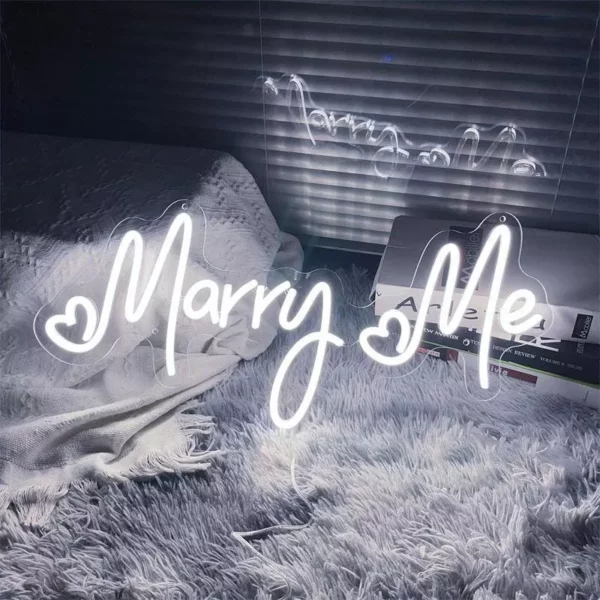 LED Neon “Marry Me” Proposal & Wedding Decor Light Sign