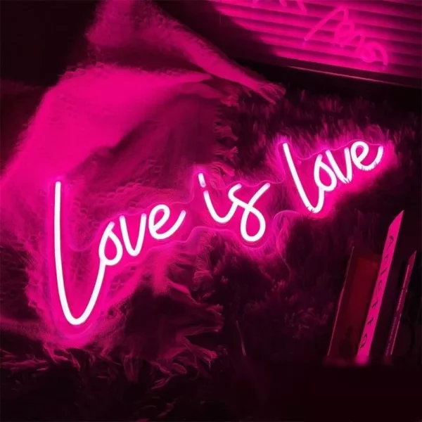 Love Is Love: Multicolor LED Neon Sign for Room and Party Decor