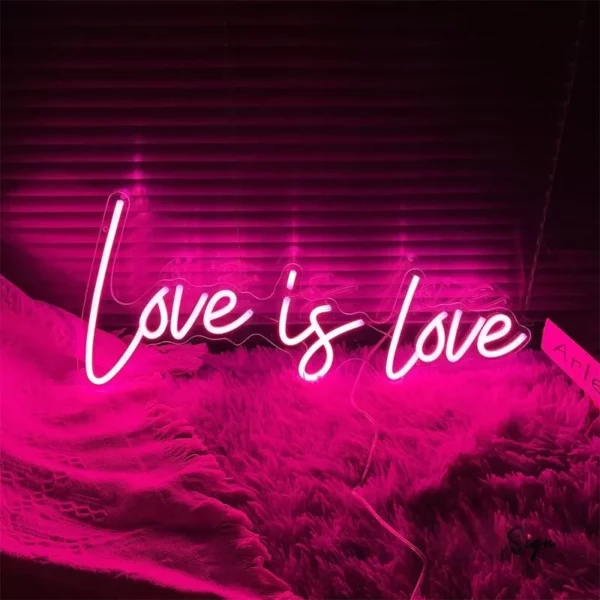 Love Is Love: Multicolor LED Neon Sign for Room and Party Decor - Image 3