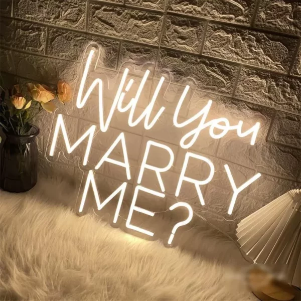 LED Neon "Will You Marry Me?" Sign - Image 3