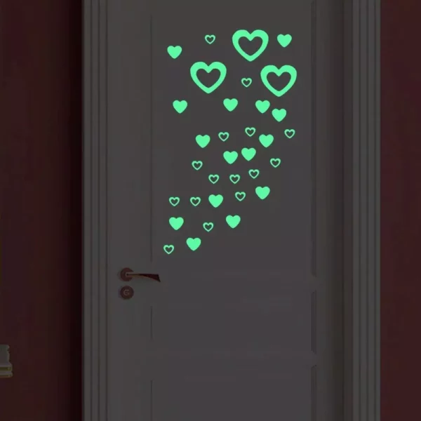 Glow-in-the-Dark Heart Wall Stickers