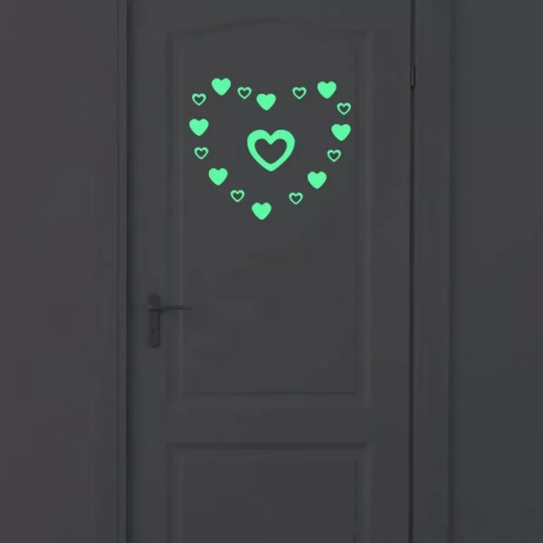 Glow-in-the-Dark Heart Wall Stickers