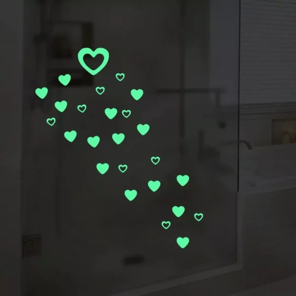 Glow-in-the-Dark Heart Wall Stickers