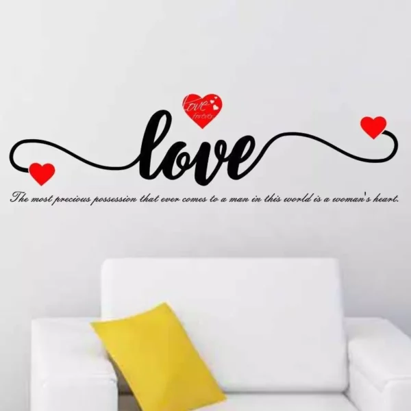 LOVE Heart English Letter Wall Sticker