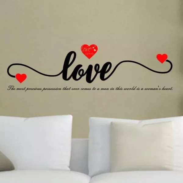 LOVE Heart English Letter Wall Sticker