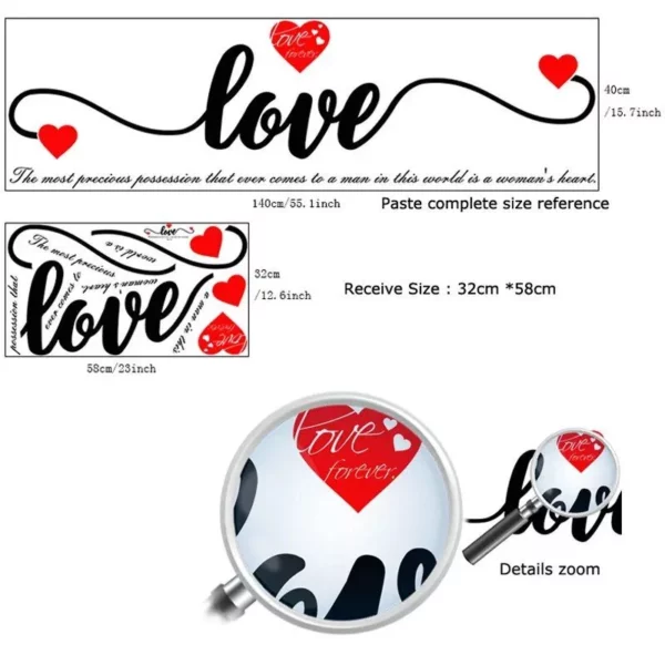 LOVE Heart English Letter Wall Sticker