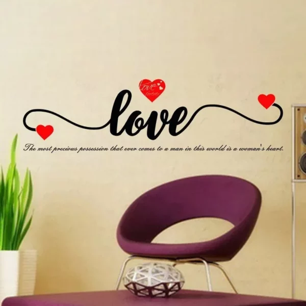 LOVE Heart English Letter Wall Sticker