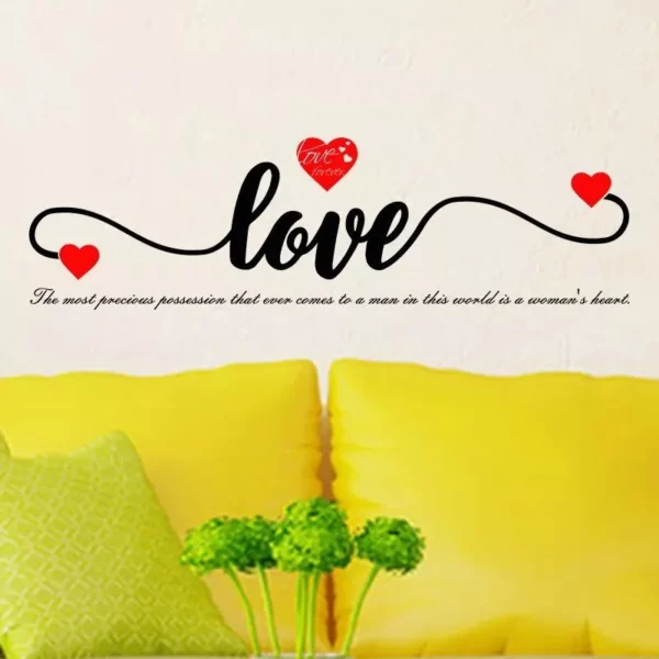 LOVE Heart English Letter Wall Sticker