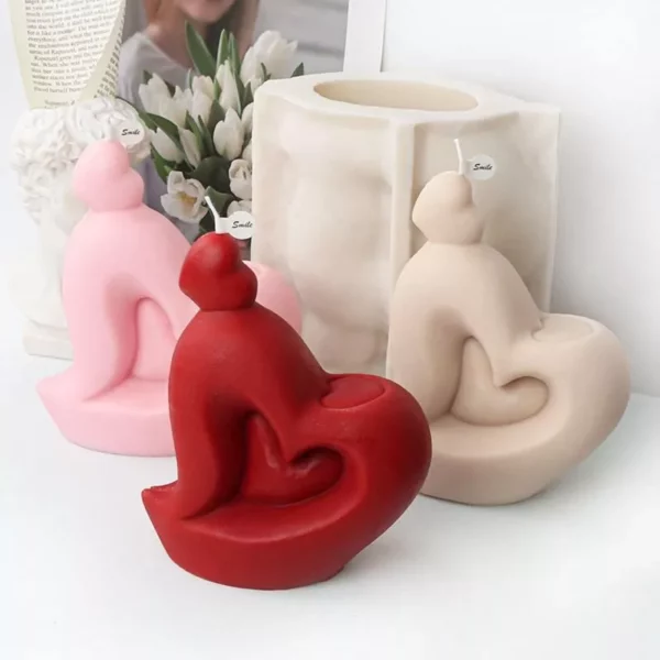 Heart Shaped Silicone 3D Mold for Candles, Chocolates, and Cakes