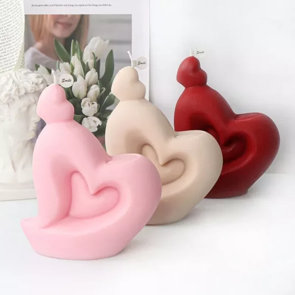 Heart Shaped Silicone 3D Mold for Candles, Chocolates, and Cakes