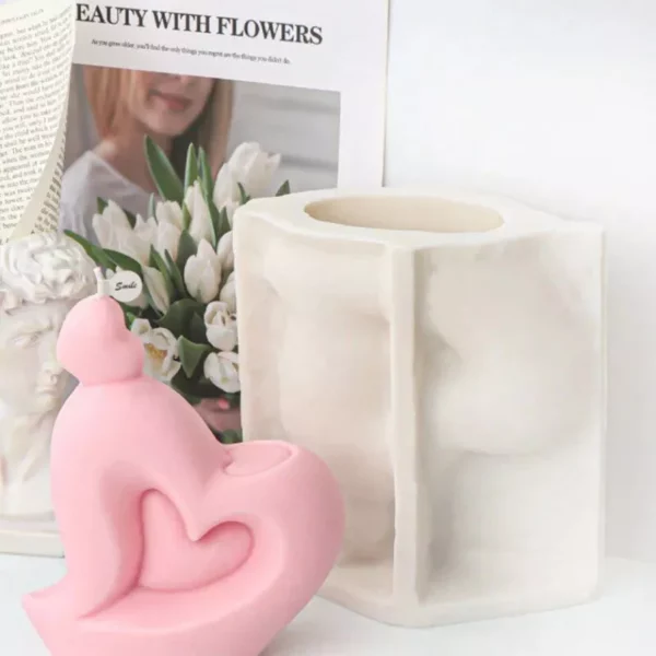 Heart Shaped Silicone 3D Mold for Candles, Chocolates, and Cakes