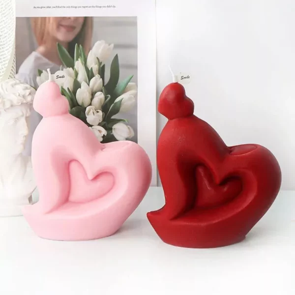 Heart Shaped Silicone 3D Mold for Candles, Chocolates, and Cakes