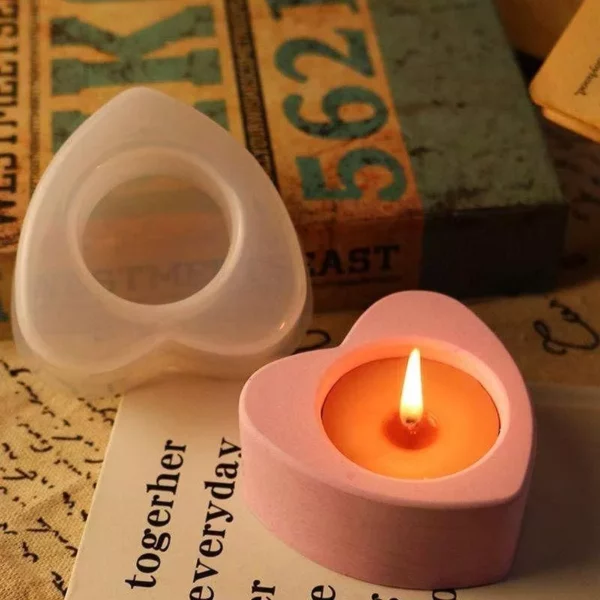 Heart-Shaped Silicone Mold for Candles, Soaps, and Cake Decorating