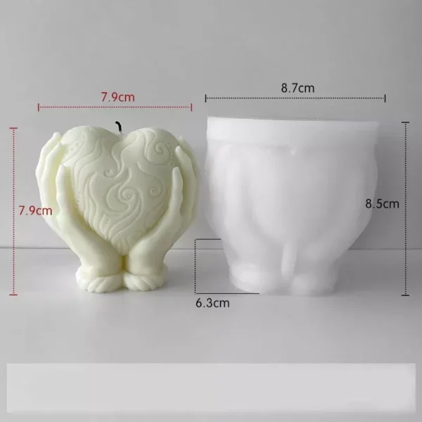 3D Heart-Shaped Silicone Mold for Love-Inspired Candles & Baking