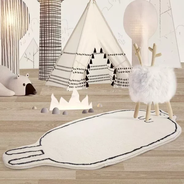 Charming Cat Themed Fluffy Rug