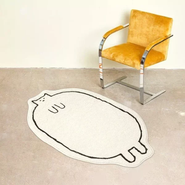 Charming Cat Themed Fluffy Rug - Image 2