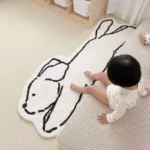 Thickened White Cartoon Bedside & Door Mat