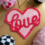 Charming Heart-Shaped Fluffy Rug