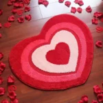 Red Heart Shaped Floor Carpet