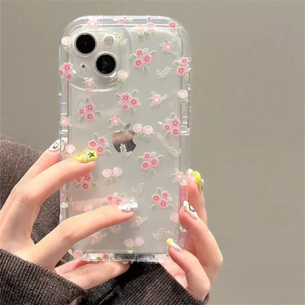 Quicksand Pink Flower Holder iPhone Case - Image 4