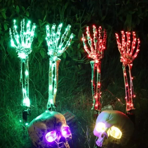 Glowing Skeleton Hand: Halloween Outdoor Garden and Graveyard Decor - Image 3