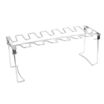 Ultimate BBQ Chicken Leg Wing Grill Rack with Stainless Steel Roaster Stand and Drip Pan