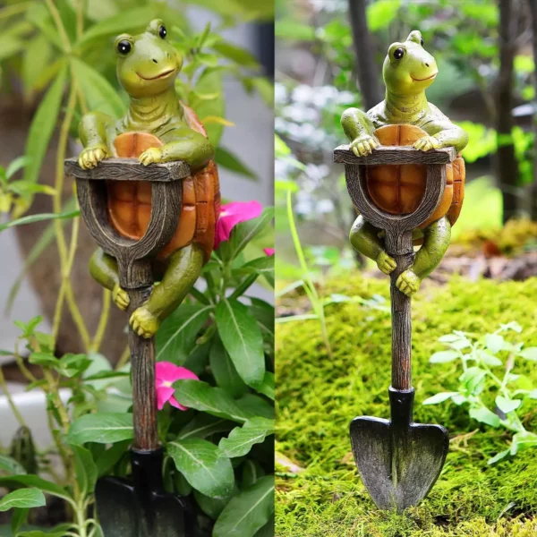 Charming Resin Animal Statues on Shovels