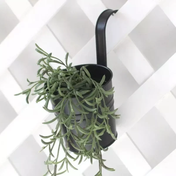 Semi-Circular Iron Wall-Mounted Planter – Elegant Small Flower Pot for Wall Decor - Image 3