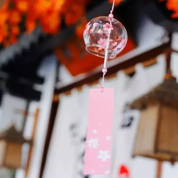 Japanese Cherry Blossom Glass Wind Chime