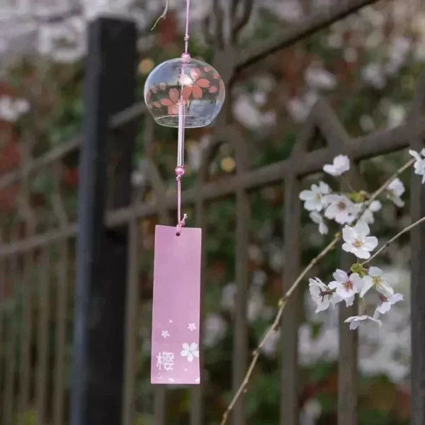 Japanese Cherry Blossom Glass Wind Chime