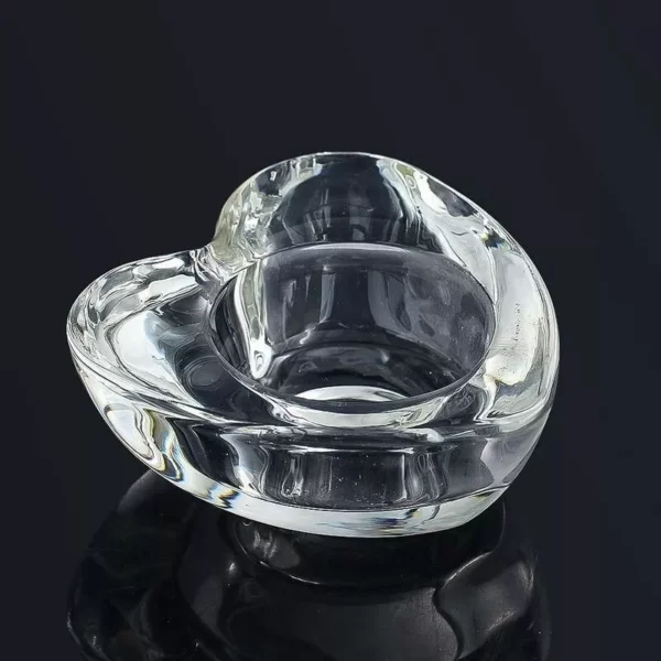 Glass Heart Tealight Candle Holder