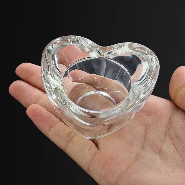 Glass Heart Tealight Candle Holder - Image 4