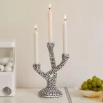 Modern Ceramic Candle Holder with Polka Dot Pattern