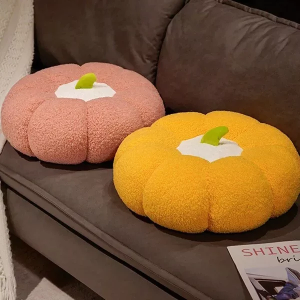 Plush Pumpkin-Shaped Futon Cushion