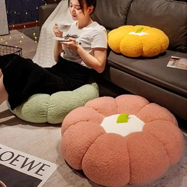 Plush Pumpkin-Shaped Futon Cushion - Image 3