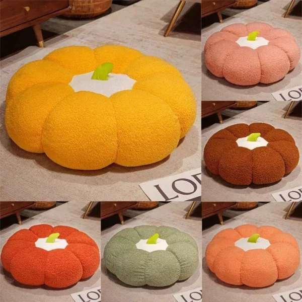 Plush Pumpkin-Shaped Futon Cushion