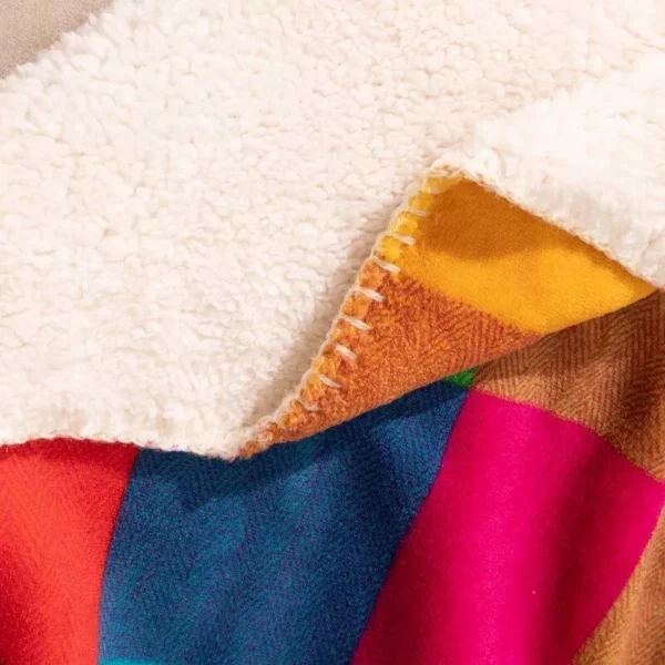 Luxurious Plaid Sherpa Plush Throw Blanket - Image 4