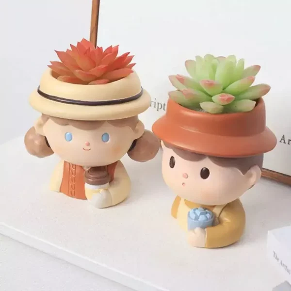 Charming Cartoon Cactus Succulent Flower Pot - Image 4