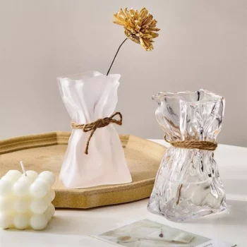 Elegant Glass & Crystal Flower Vase for Modern Home Decor