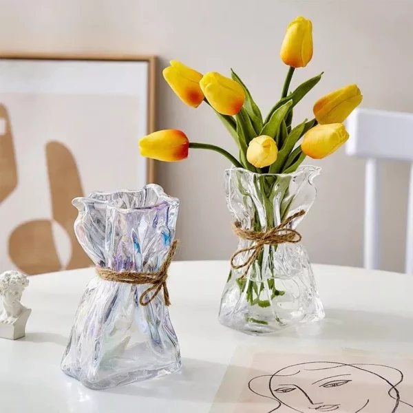 Elegant Glass & Crystal Flower Vase for Modern Home Decor - Image 3