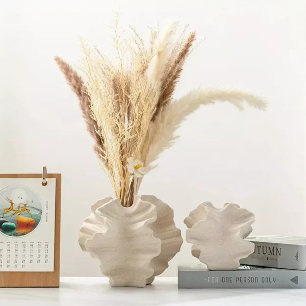 Nordic Art Ceramic Coral Vase - Image 2