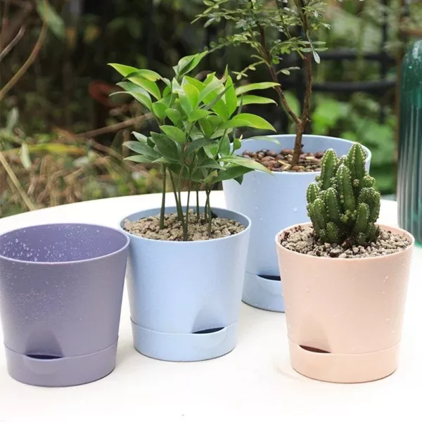 Modern Self-Watering Double Layer Flower Pot for Indoor & Outdoor Decor