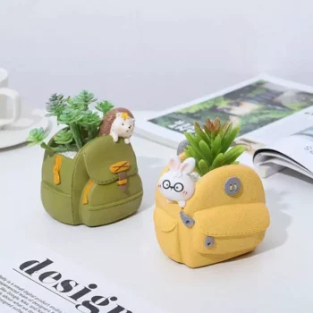 Charming Cartoon Animal Resin Plant Pot