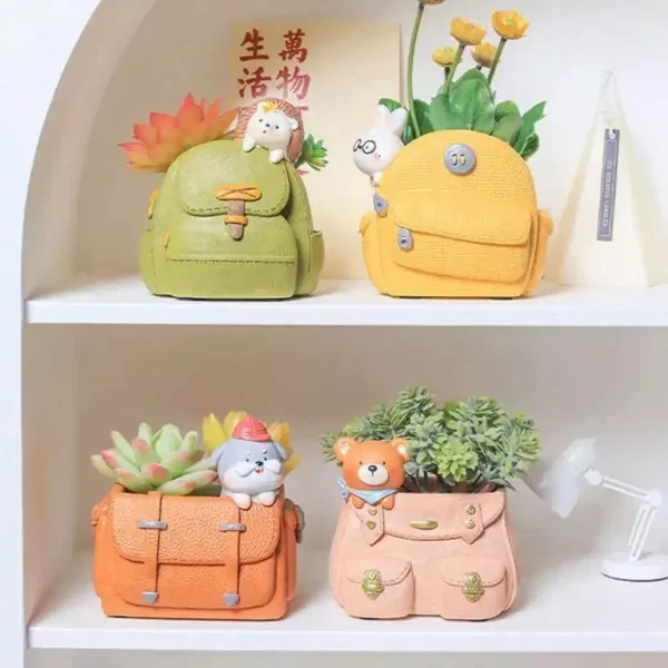 Charming Cartoon Animal Resin Plant Pot - Image 6