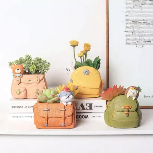 Charming Cartoon Animal Resin Plant Pot - Image 2