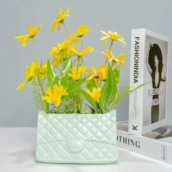 Chic Ceramic Handbag Vase - Image 4