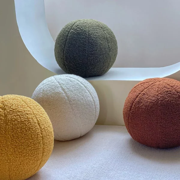 Luxurious Wool Ball Cushion - Image 2