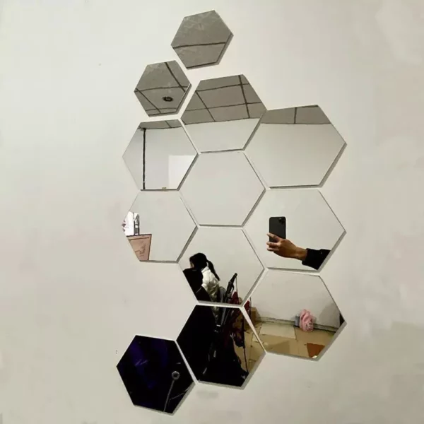 Hexagon 3D Mirror Wall Stickers - Image 3