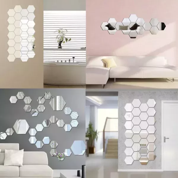 Hexagon 3D Mirror Wall Stickers - Image 4